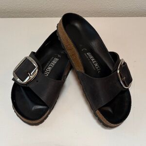 Birkenstock Black Single Buckle Slide Sandals